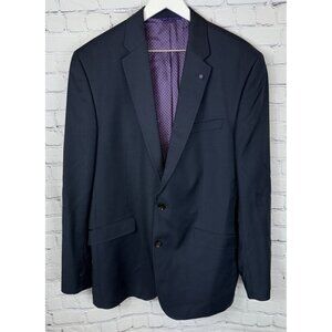 TED BAKER London Endurance Blazer Men’s 44 L Dark Blue Wool Sport Coat 44L